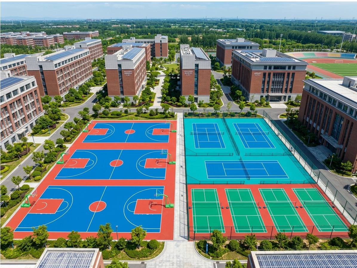 德州市硅PU球场混合型塑胶跑道 - 价格
